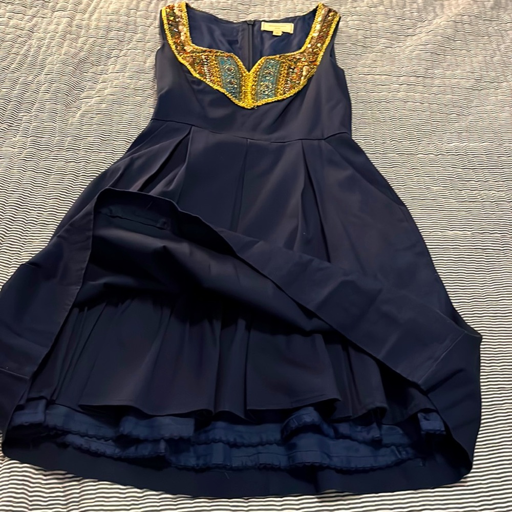 Beaded dress from Anthropologie.